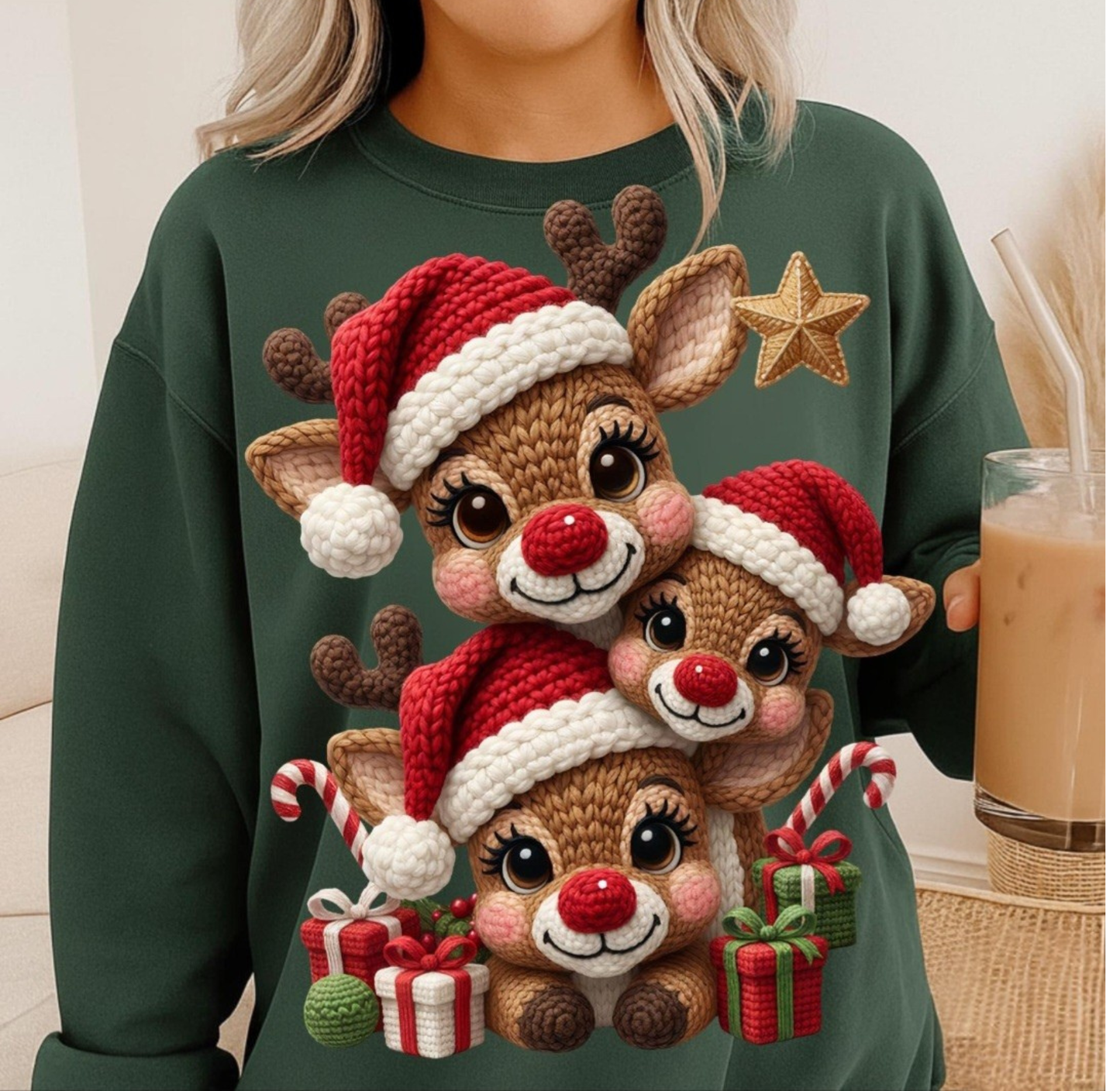 Yarn Christmas Reindeer π